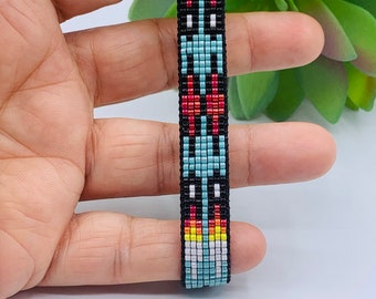 Bracciale con perline Loom: gioielli in turchese in stile nativo americano