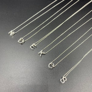 Collier initiale en argent sterling, collier lettre en argent sterling 925, collier délicat, collier délicat