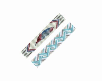 Modelli per braccialetti con piume e perline dei nativi americani: perline Delica (modello in PDF)