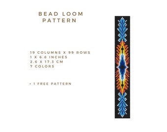 Modello per bracciale con perline Navajo in piuma, Delica Miyuki (modello PDF)