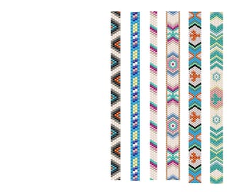 Modelli per braccialetti in peyote in stile nativo americano, perline Miyuki Delica (modello PDF)