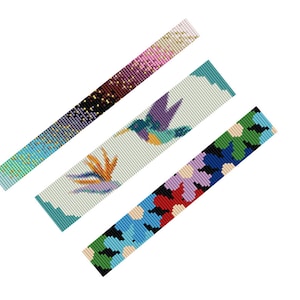 Patrón de pulsera de cuentas Miyuki con diseño de colibrí (patrón en PDF)