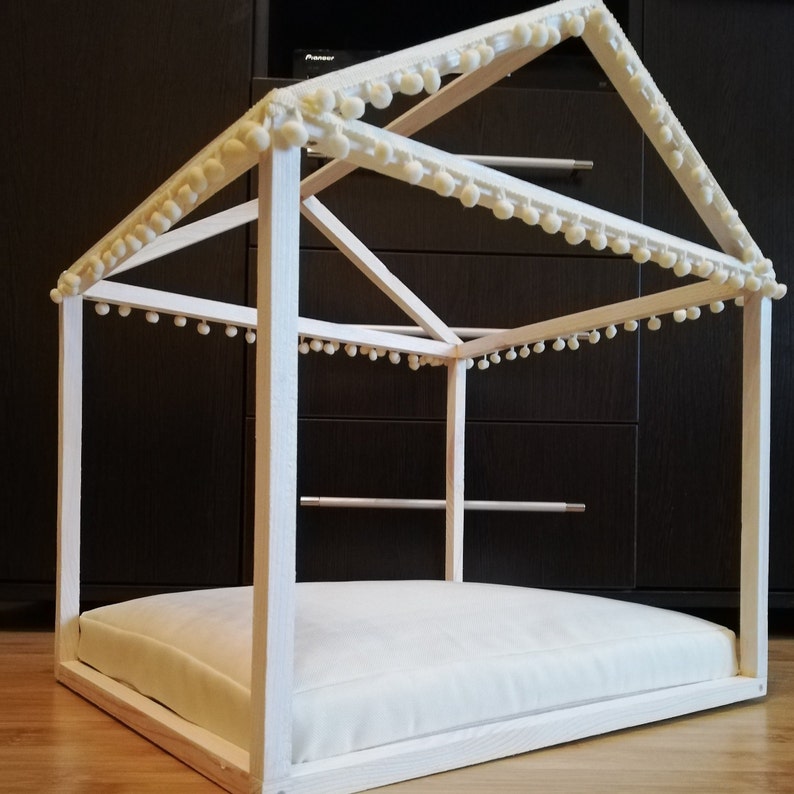 Modern Pet House Of Natural Wood For Dog Bed In Wooden Image 0