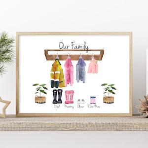 Personalized Family Welly Boot Print: Custom Christmas Keepsake