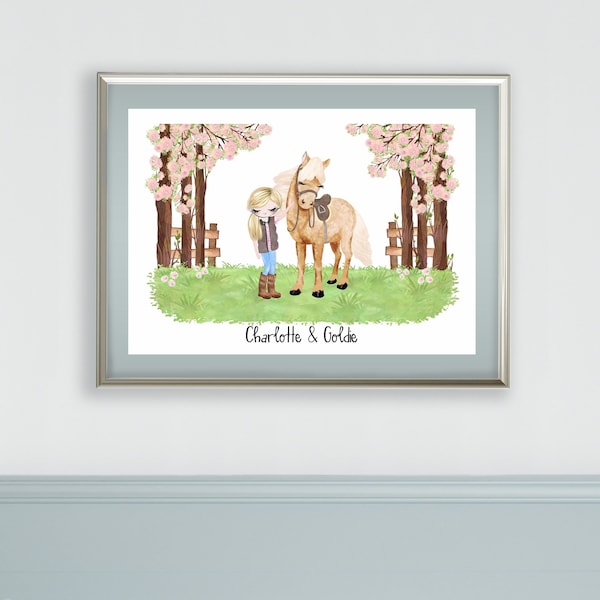 Custom Horse Print, Personalised gift, Gift for Horse Lover, Best Friend Gift, Personalised Horse Print, Cute Horse Print, Gift for daughter