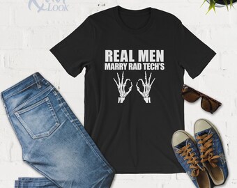 Hombres reales se casan con Rad Tech's - Camiseta de radiología - Camiseta sin mangas - Sudadera con capucha - Radiografía - Tecnología de rayos X - Esposo - Papá Camiseta - Día del Padre