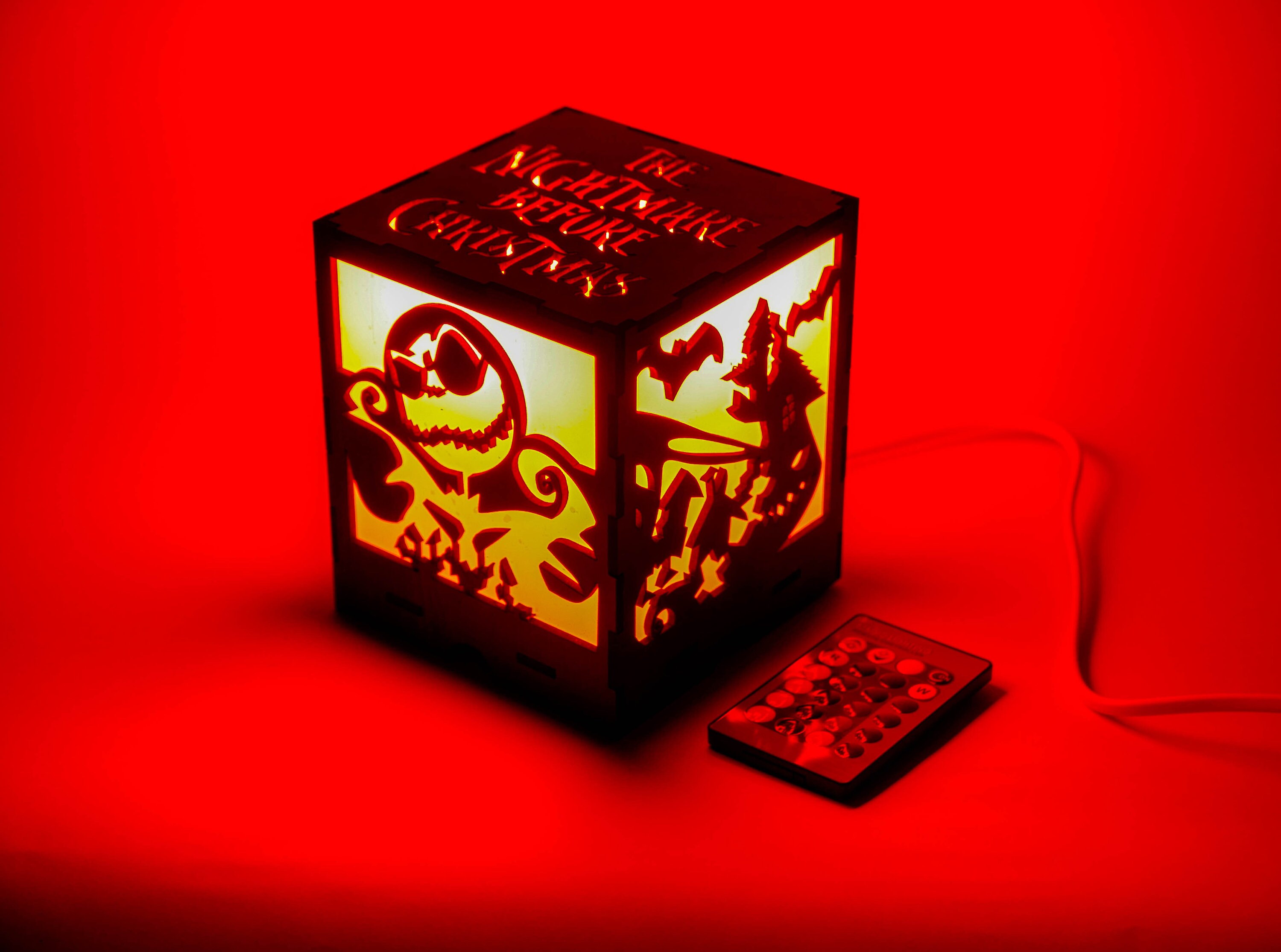 The Nightmare Before Christmas Lantern Wooden Lantern LED Etsy