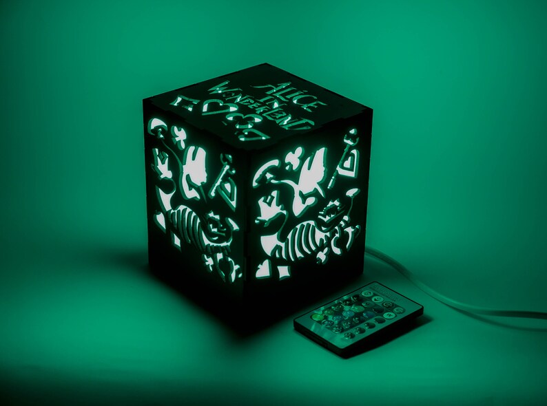 Nightlight Alice in Wonderland Night Light Nursery LED Lantern Etsy