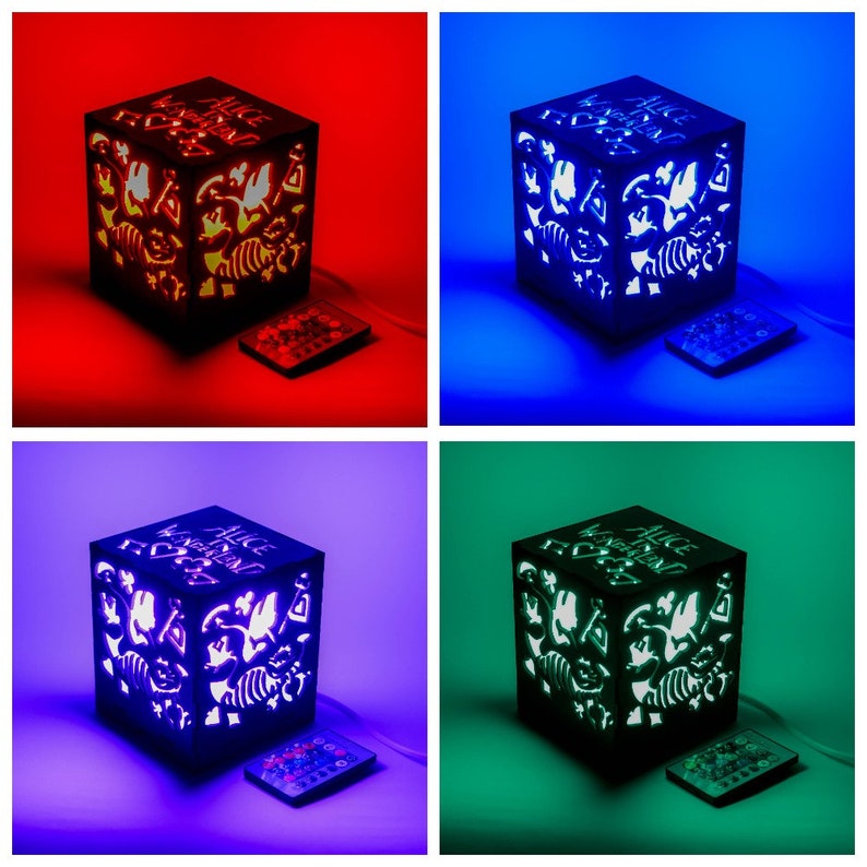 Nightlight Alice in Wonderland Night Light Nursery LED Lantern Etsy