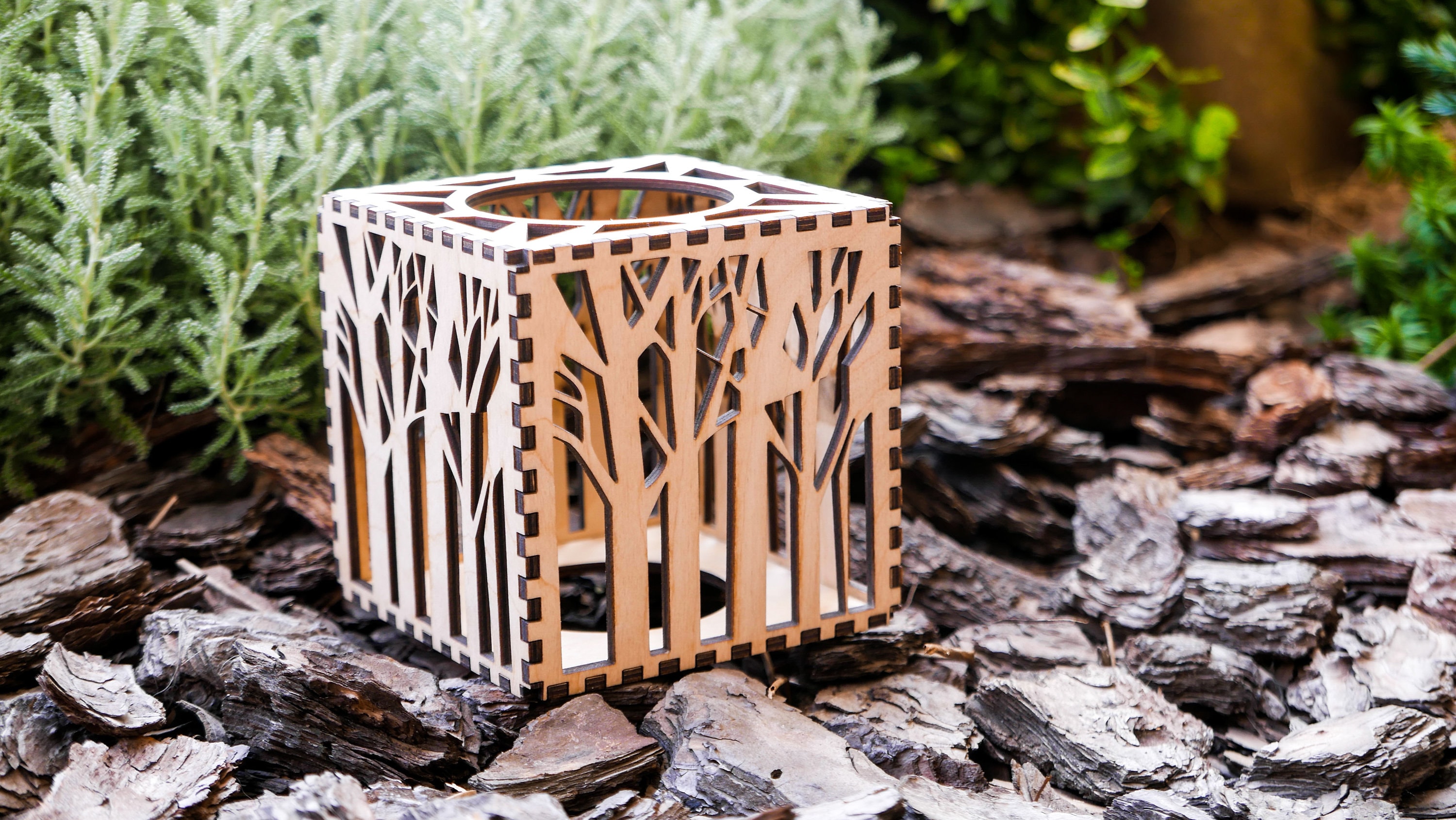Shadow Candle Holder Wooden Lantern Magic Light Box Night Etsy UK