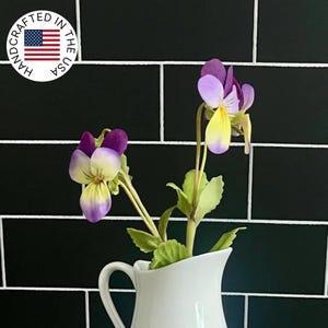 Pansy Flower from polymer clay Cottagecore decor Gift for Mom
