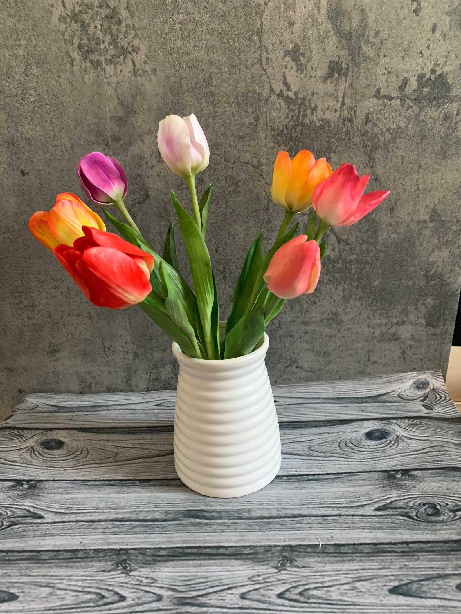 Realistic Tulips bouquet Flower art | Etsy