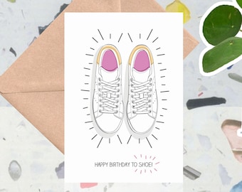 Sneakers Trainers Shoes Birthday Card. Artist Designed. Hand drawn. Sustainable.