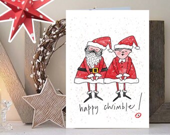 Hand drawn Unique Mrs & Mrs Claus Christmas Card, Father Christmas, Mrs Christmas, Xmas, Eco Friendly Christmas Card