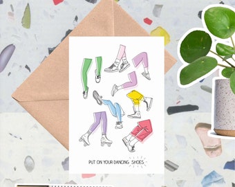 Sneakers, Trainers, Shoes, Greetings Card. Artist Designed. Hand drawn. Sustainable.