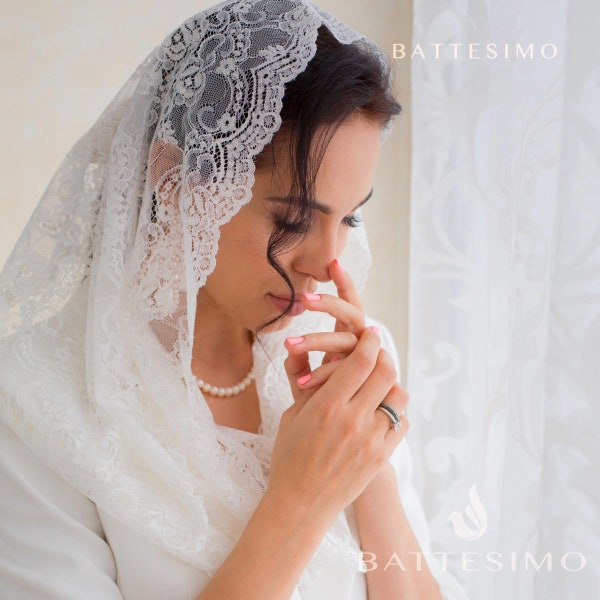 Cathedral Veil Ivory | Chapel Veil Catholic | Veil Mantilla | Lace Chapel Veil | Traditional Catholic | Veil For Mass