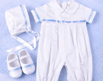 Baby Boy's Baptism Outfit – White Christening Suit, Blessing Clothes for Infant & Toddler