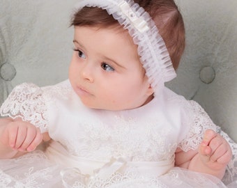 Baby Girls Headband, Baptême & Baptême Headbands, Baby Headband, Baby Girl Lace Headbands, Flower headband, Baby girls headband