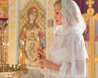 Chapel Veil Mantilla | Veil Mantilla | Lace Chapel Veil | Infinity Veil | Catholic Veil | Church Veil | Orthodox Veil