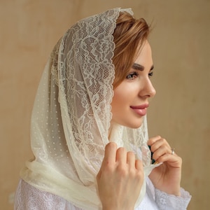 Lace Chapel Veil | Cathedral Veil | Lace Church Mantilla | Soft Lace Mantilla | Lace Veil for Mass | Catholic Veil | Infinity Veil