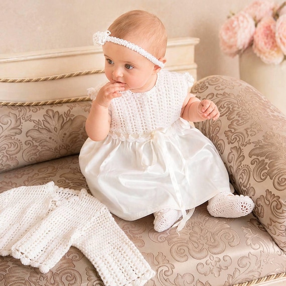 white christening dresses for infants Melissa Romper Dress at Baby Beau & Belle and satin ribbon detailing enhances its heirloom charm Strasburg Christening Gown  Unisex