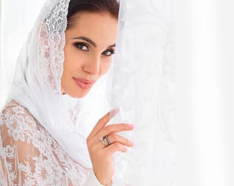 Chapel Veil Mantilla | Lace Chapel Veil | Infinity Veil | Catholic Veil | Church Veil