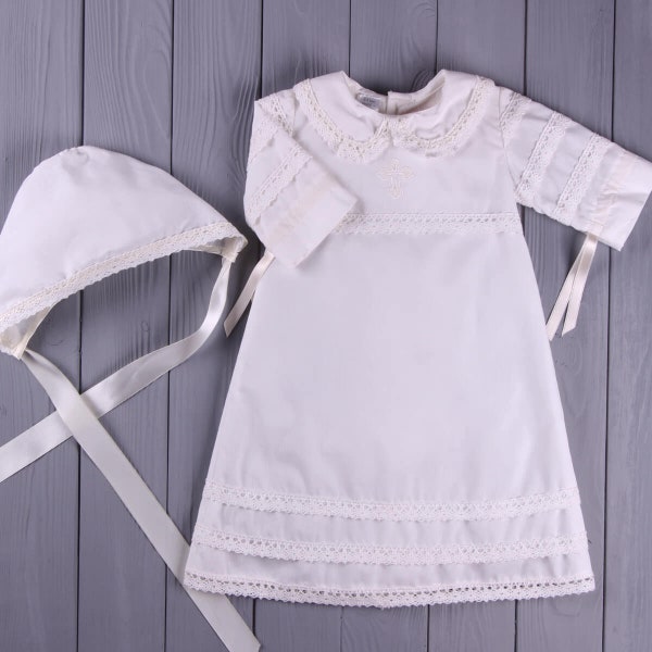 Robe de baptême unisexe | Fille de robe de baptême | Garçon de robe de baptême | Robe de bénédiction | Robe baptiste | Robe de baptême en dentelle | Robe d'héritage