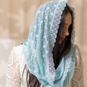 Infinity Lace Veil, Catholic Veil for Mass, Mass Veil, Church Mantilla Catholic, Chantilly lace Veil, Infinity Chapel Veil