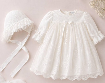 Girl Christening Gown | Girls Lace Baptism Dress | Girls Lace Christening Gown | Lace Baptism Gown | Lace Christening Dress, Blessing Dress