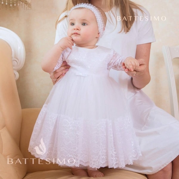 Lace Baptism Gown | Girl Christening Gown | Lace Blessing Lace Christening Dress | Girls Lace Christening Gown | Girls Lace Baptism Dress |