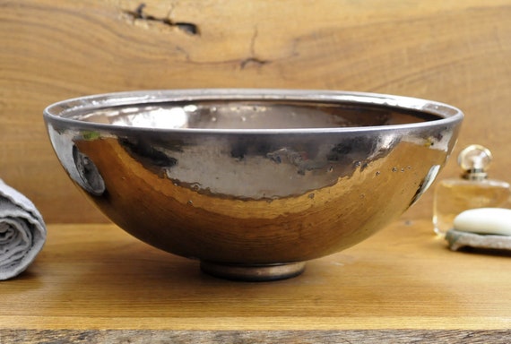 Handmade ceramic sink/Hand painted ceramic/Bathroom sink/Ceramic/Hand painted ceramic - color Gold Bronze