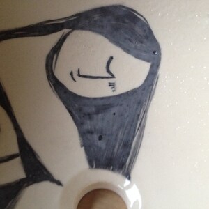 Ceramic Sink/Waschbecken/Vessel Sink/Bathroom Sink Woman with a cat image 6