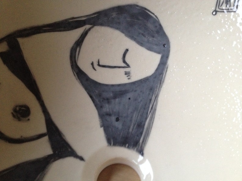 Ceramic Sink/Waschbecken/Vessel Sink/Bathroom Sink Woman with a cat image 6