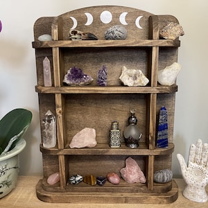 Moon Phases Crystal/Trinket Shelf, Tabletop, Vertical