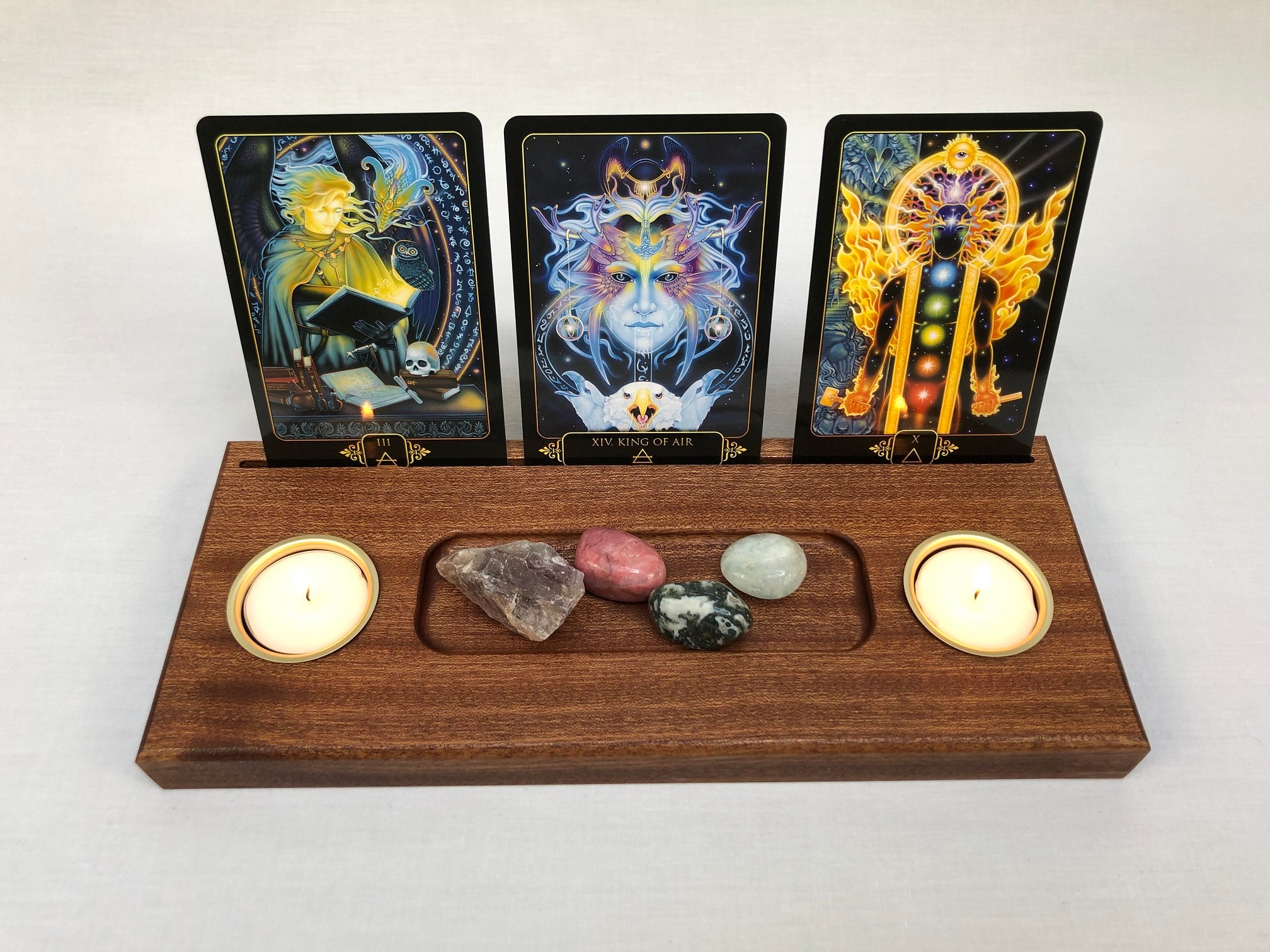 Tarot And Oracle Multicard Display Stand In Solid Mahogany Etsy