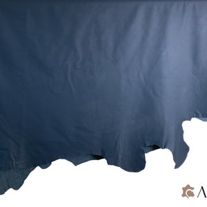 Leather cow nappa leather pieces slightly grained Cuts Dark blue different sizes image 4
