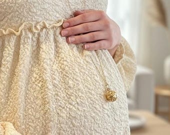 Bola de grossesse doré - chaîne en inox et breloques