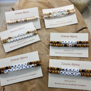 Teacher/nanny thank you gift bracelet (individually) end of school year or end of nursery gift