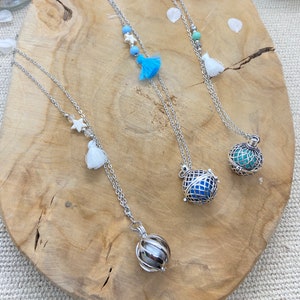 Silver pregnancy bola - stainless steel chain