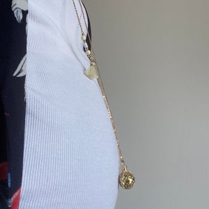 Golden pregnancy bola stainless steel chain and charms image 8