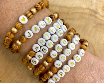 Small personalized message first name bracelet