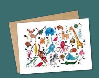 Alphabet Postcard E DIN A6