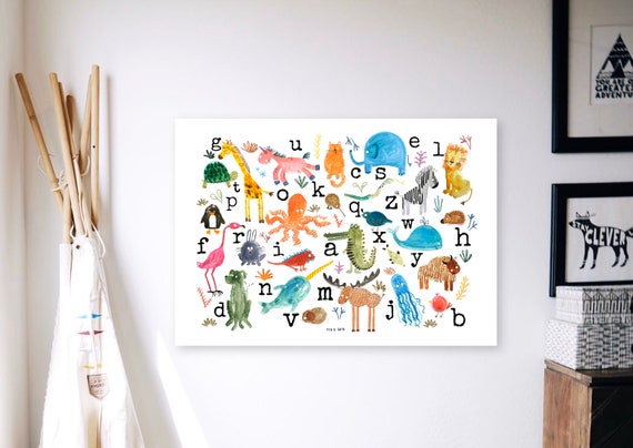 ABC Animal Alphabet Large Print - A3 Animal ABC Print