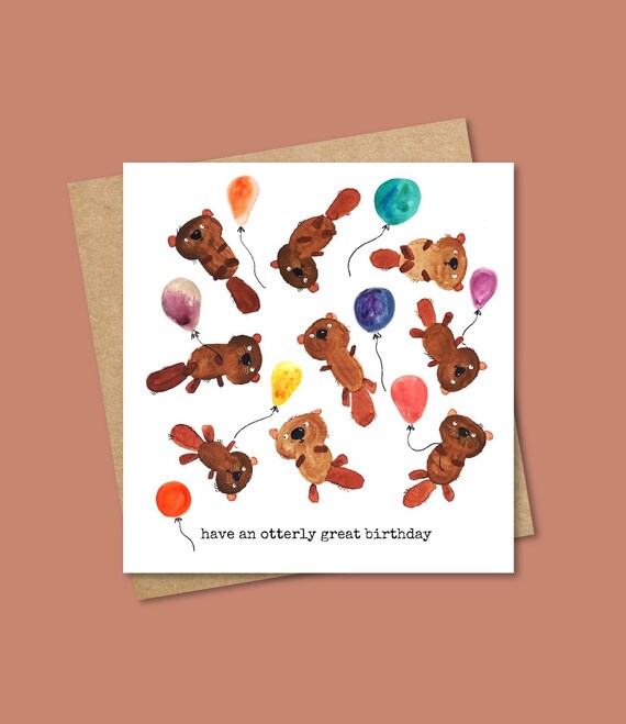 Otter Birthday Card - Birthday - Celebration - Animal Card - Eco Friendly