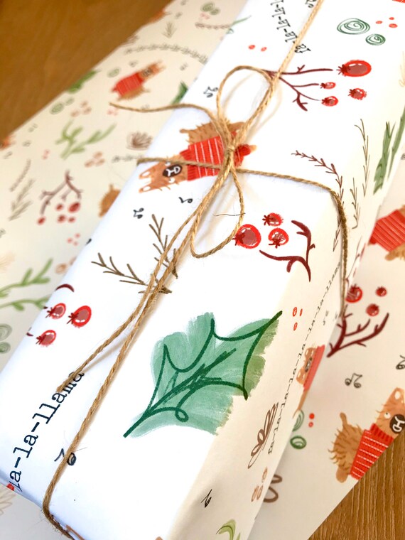 Festive Llama Wrapping Paper - Christmas Wrapping Paper with funny Llama Pun