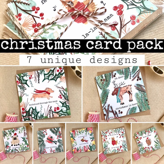 Christmas Card Bundle - Funny Animal Themed Christmas Cards.