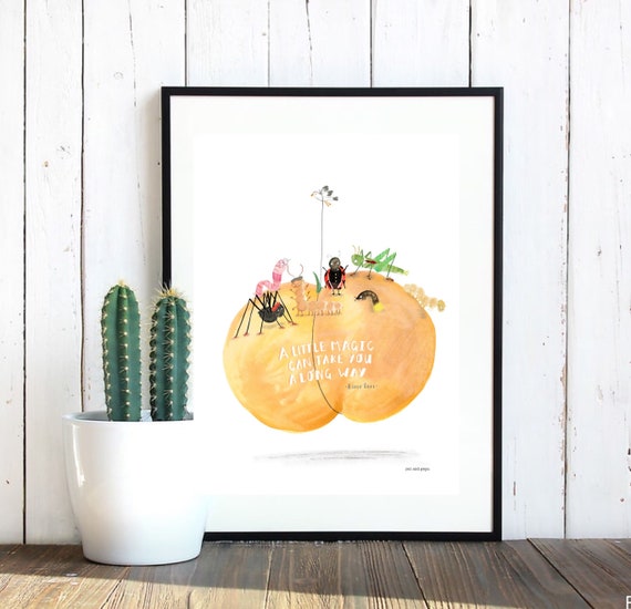 James and the Giant Peach Quote Print - Roald Dahl Print