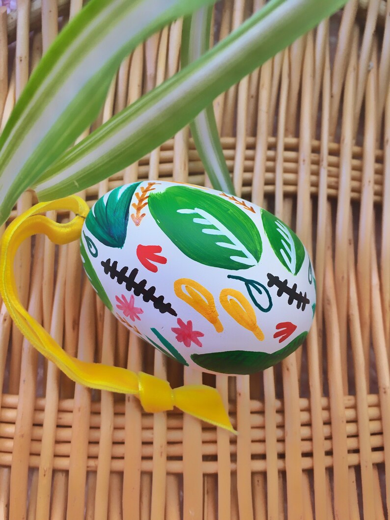 Easter Egg Decoration Hand Painted one-of-a-kind ceramic hanging Easter Egg Gift The Ida Egg