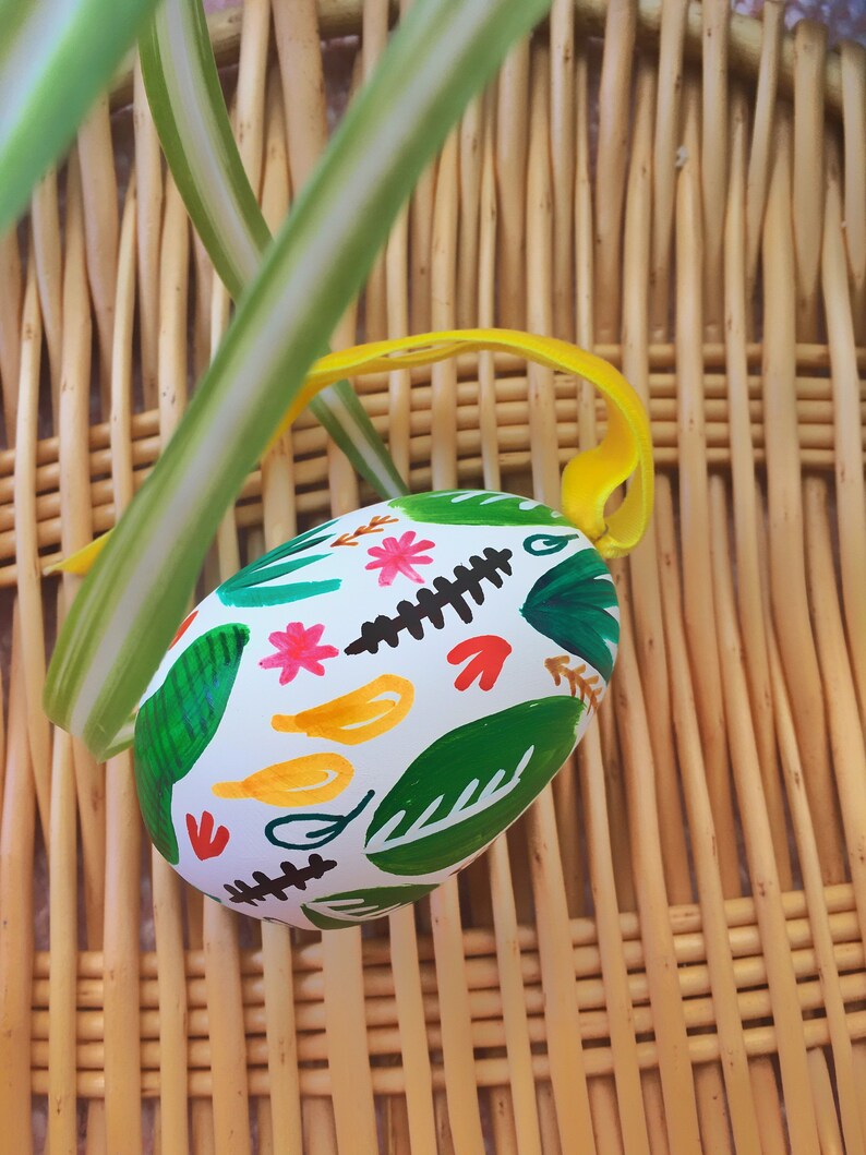 Easter Egg Decoration Hand Painted one-of-a-kind ceramic hanging Easter Egg Gift The Ida Egg