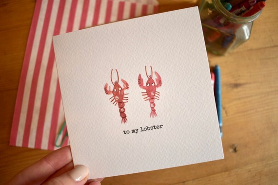 Lobster Greetings Card - F.R.I.E.N.D.S Themed Card - Birthday - Anniversary - Valentines - Celebration - Animal Card - Eco Friendly